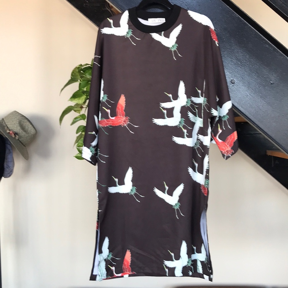 Crane print dress